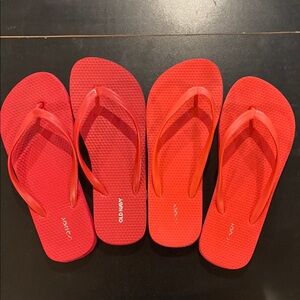 Old Navy Red Flip Flops set of 2
